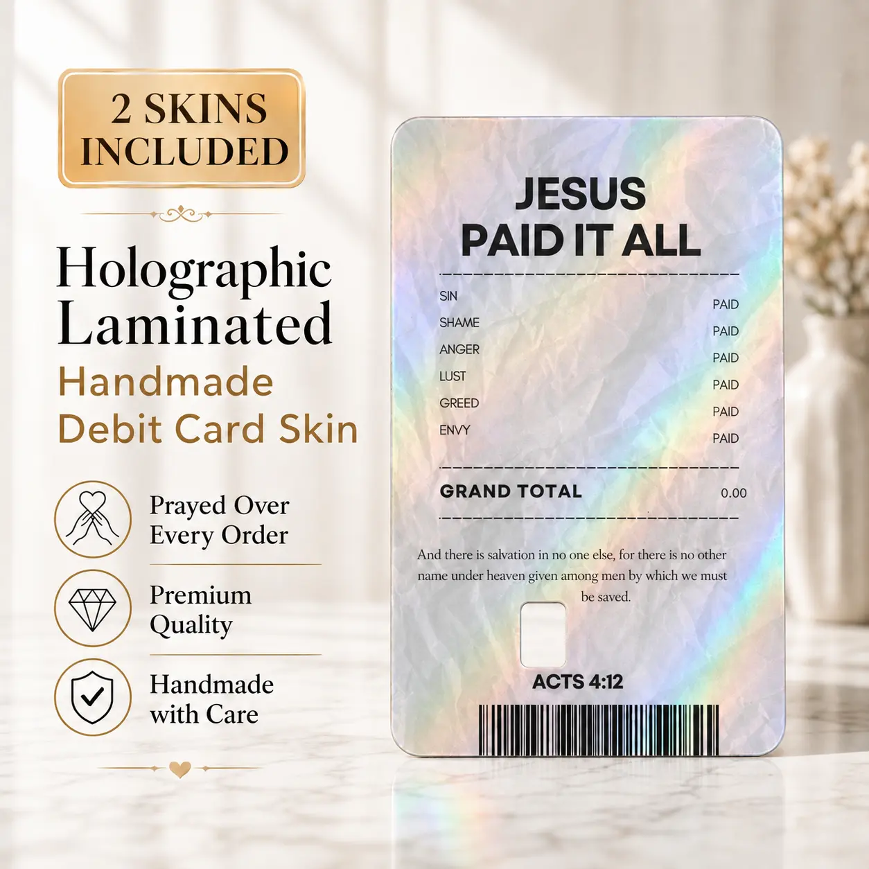 Christian Holographic Debit Card Skin