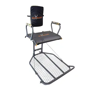 Big Game Captain XC Steel Hang-On Treestand with 20 x 30 Flip-Back Seat, Black