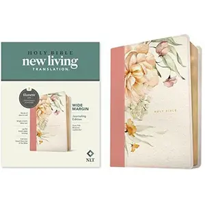 NLT Wide Margin Bible, Filament Enabled (Leatherlike, Dusty Pink Blossoms, Red Letter) -- Tyndale - Bible