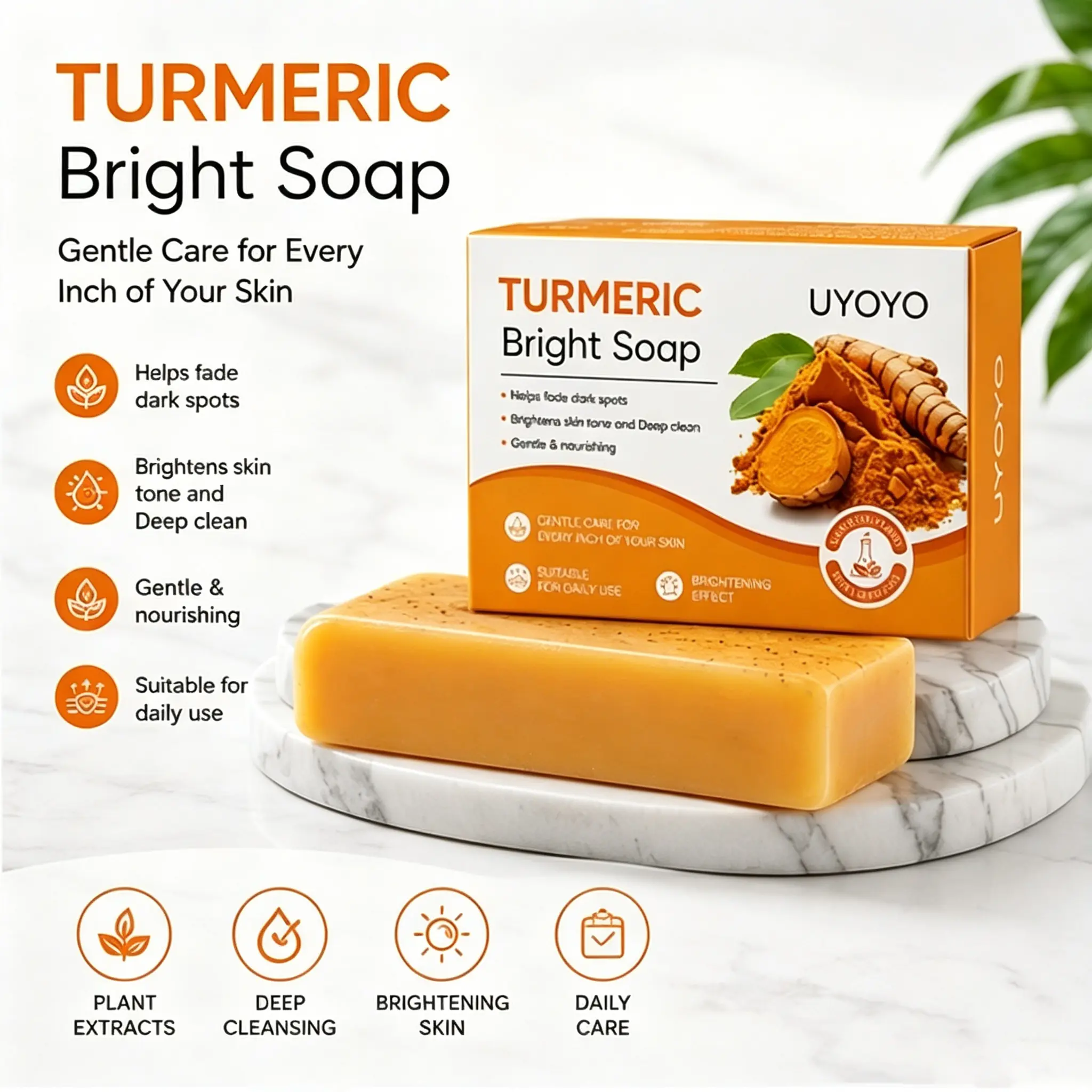 3PCS Turmeric Soap, Kojic Acid Brightening Soap, Dark Spot Remover for Underarms, Elbows & Knees, Deep Cleansing Moisturizing Body Soap, Body Wash for Women & Men, Turmeric Kojic Acid Soap Bar, Brightening Body Cleanser
