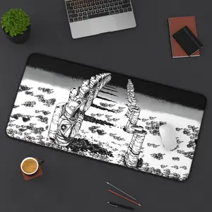 Chainsaw Man Manga Panel Desk Mat – Stylish Monochrome Anime Extra Large Gaming Mouse Pad, Gaming Accessories, Desk Decor Setup, Gaming Room Supplies mousepad