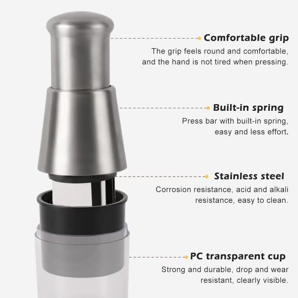 Manual Food Chopper, Compact Mini Dicer Stainless Steel Pressed Garlic Chopper, Functional Manual Garlic Press for Mincing Chopper Potato, Slicing Peppers and Onions