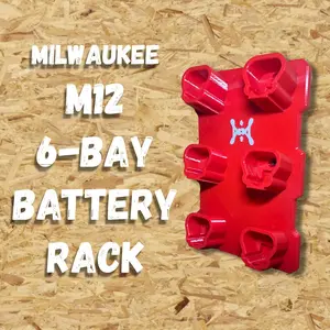 Milwaukee M12 Compatible 6-Bay Battery Rack Wall Mount