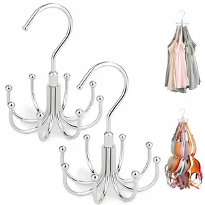 LMMAKE Belt Hanger Silver 360° Rotating Hook Space Saving Organizer for Closet Max 24 Storage Capacity Durable Metal Frame Easy Access & Visibility