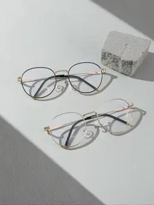 Men's Metal Frame Round Sunglasses, High Quality Eyewear, Casual Style Anti-Blue Light Lenses, Perfect for Daily Wear, Reading, Commuting & Gaming