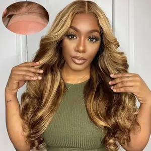 [LIVE SUPER DEAL] Wiggins Hair Honey Blonde Highlight Wig Pre Cut Lace Glueless Wigs Human Hair 4 27 Highlight Ready to Wear 5x7 Lace Closure Wig with Plucked Hairline