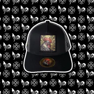 Black Rooster Trucker Hat
