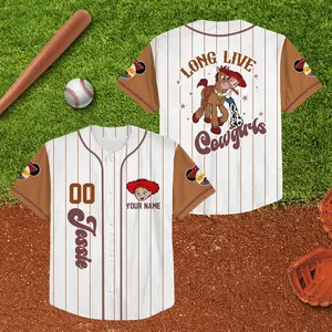 Custom   Toy Story Jessie Baseball Jersey, Jessie Long Live Cow Girl Shirt,  land Matching Family Shirt, Toy Story Jersey Jersey