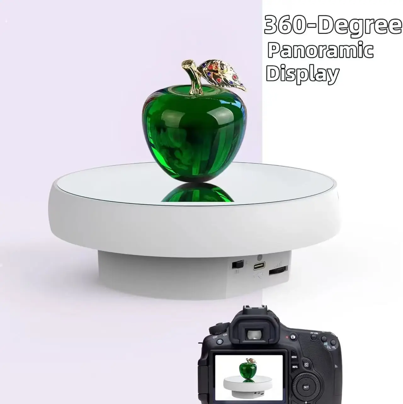 Rotating Display Stand for Cosmetics Jewelry Watch & Collectibles Easy Shooting Turntable