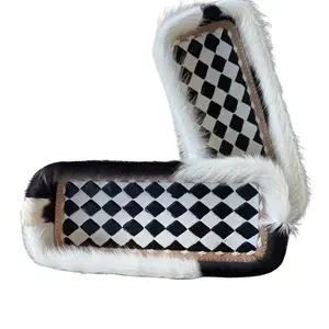 Checkered Cowhide Tray