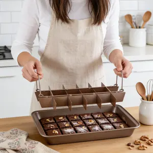 Brownie Baking Pan With Removable Divider, Non-Stick Brownie Pan With Pre-Sliced Sections, 18-Count Individual Brownie Maker, High Carbon Steel Rectangular Cake Mold, Bakeware, Perfect For Even Baking & Easy Serving