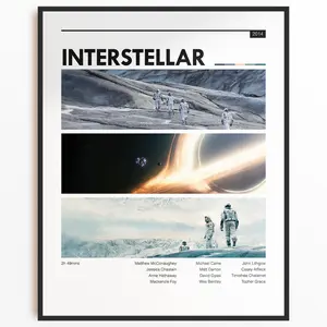 Interstellar Movie Poster - Graphic Movie Artwork - Unframed, Framed - Museum Quality