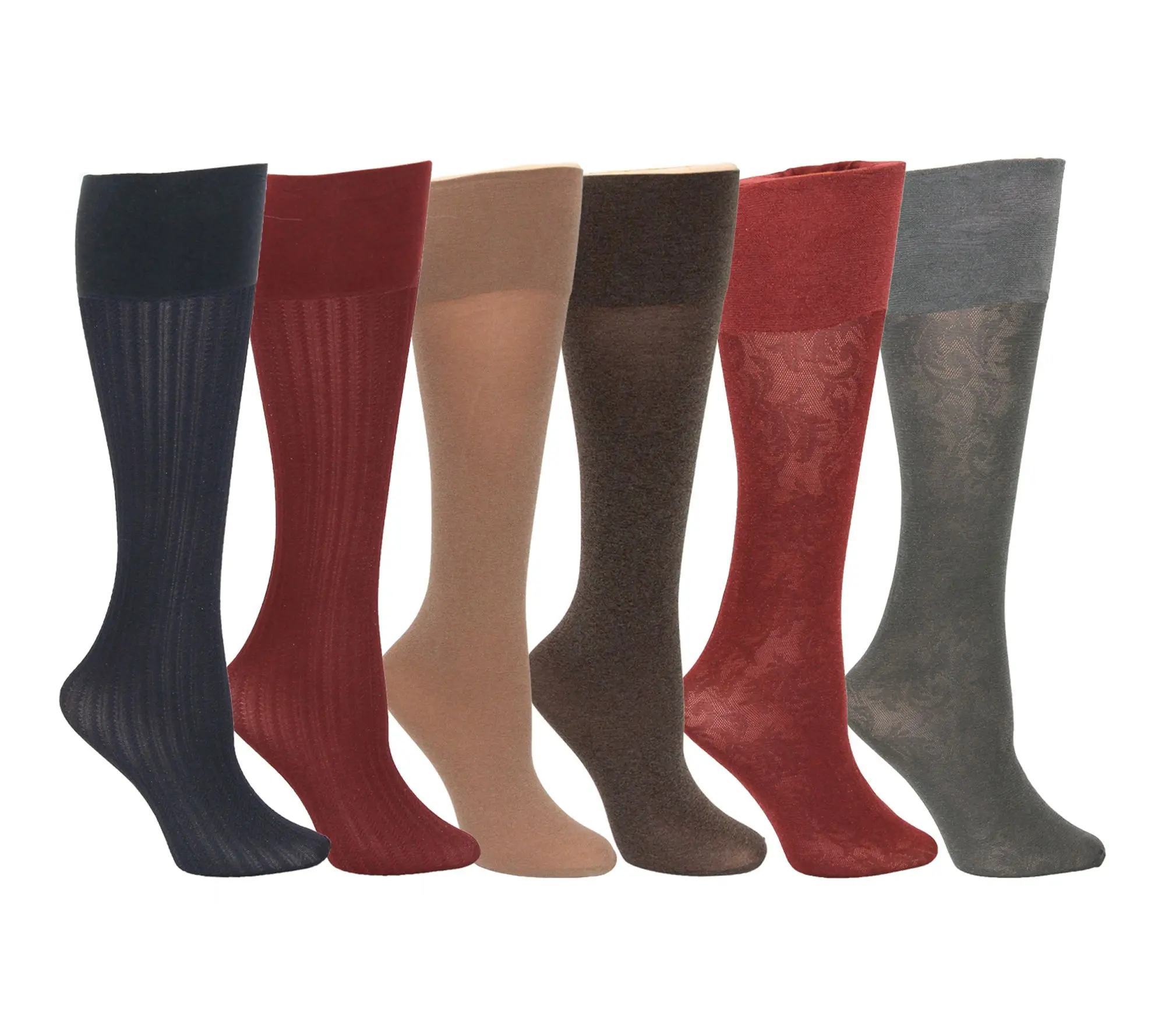 Envy Legwear Ladies Wide Band 6 Pair Pack Trouser Socks