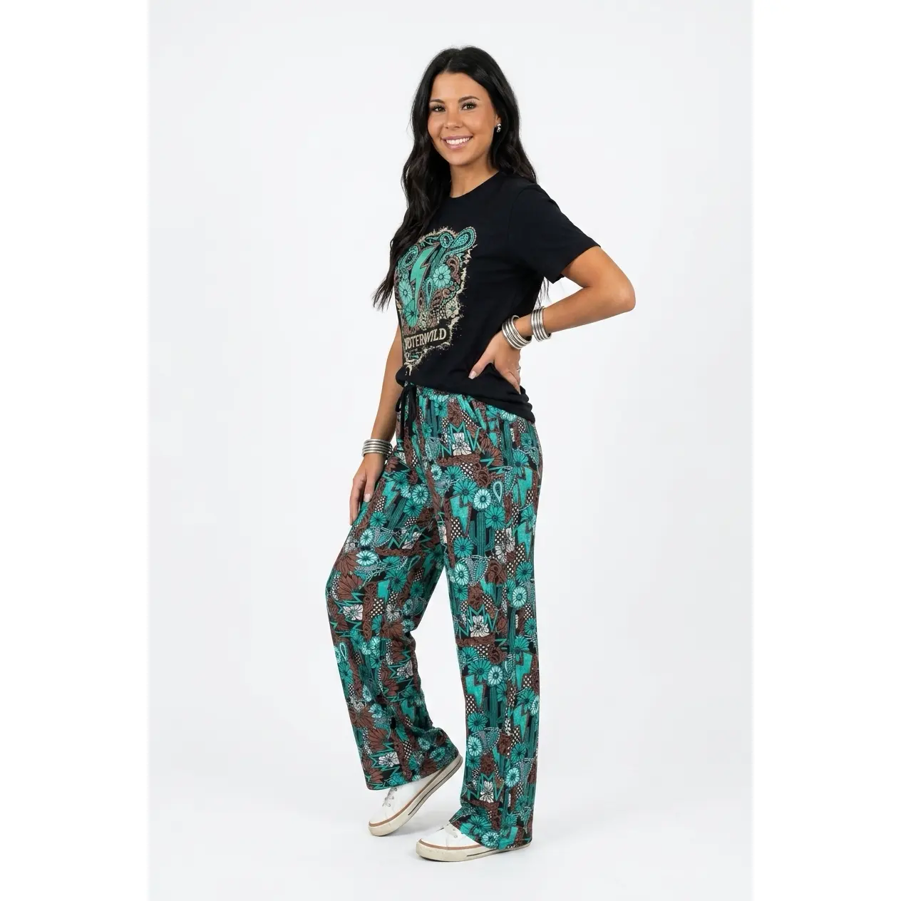 Tattoos in Turquoise Pants