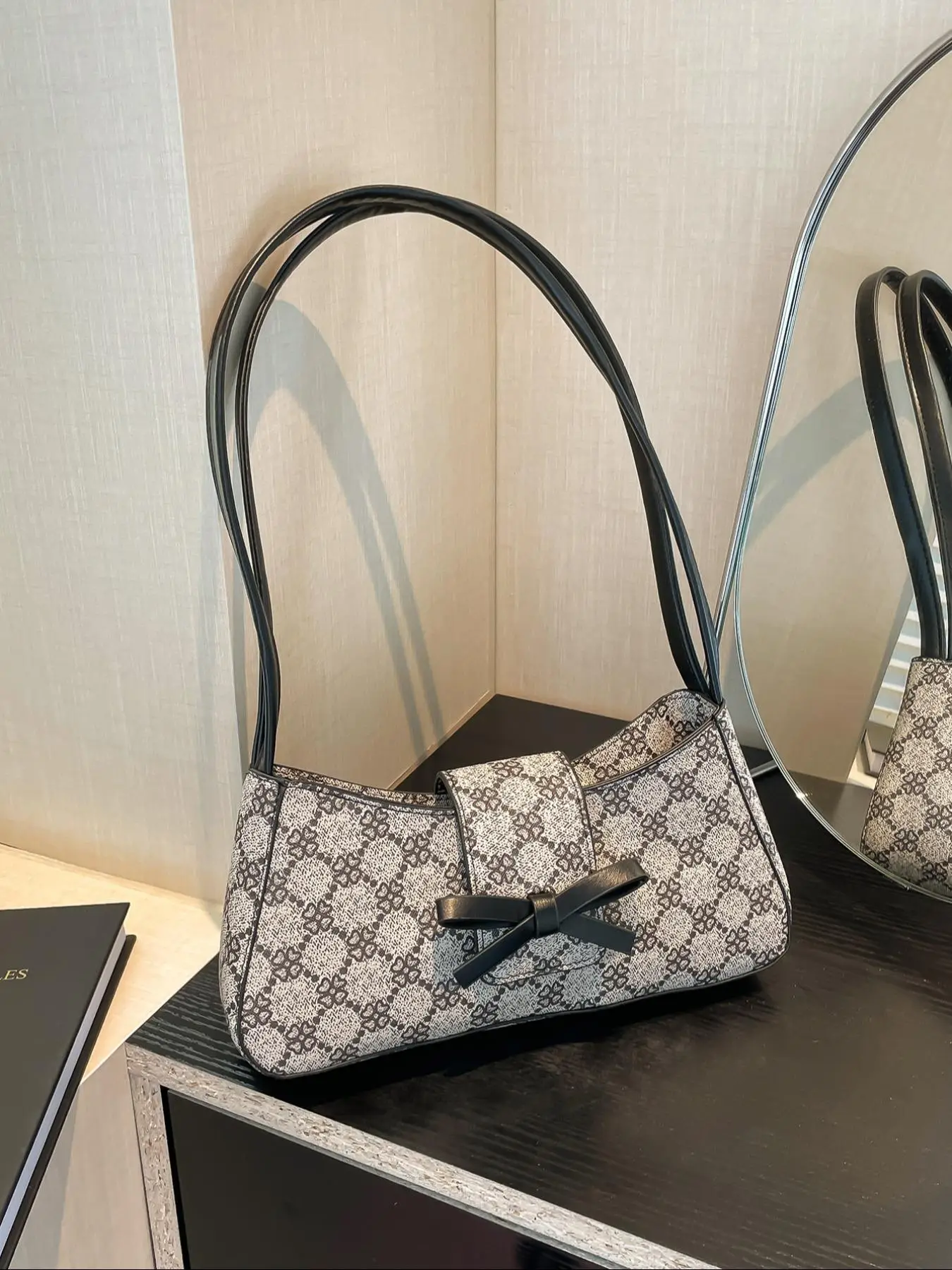 Women's Bow Decor Shoulder Bag, Casual Versatile Solid Color Underarm Bag for Daily Used, Trendy High-quality Daily/Shopping Commuting Bag for Girl