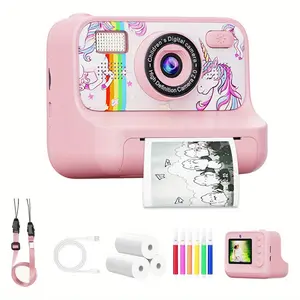 Kids instant printing camera toy, 1080P high-definition video, six self-timer modes, high-speed printing, the best gift for children aged 3 to 8 on festivals, birthdays and Christmas.