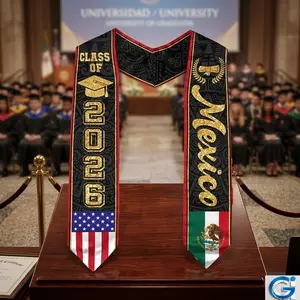 Mexican Graduation Sash and Mexican American Flag Sash are the perfect graduation stoles for 2026, making them an ideal graduation gift for both him and her