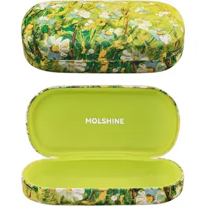 Hard Shell Leather Sunglasses Case Classic Large Glasses Case for Women Men Sunglass Eyeglasses