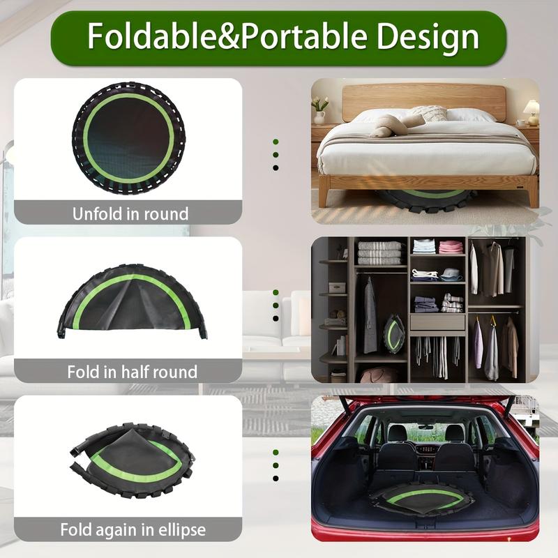 Fitness Trampoline High-Quality 40" Collapsible Mini Trampoline,- Stable & Quiet for Indoor/ Trampoline for Outside adjustable foam handle fitness rebounder exercise trampoline Home Workout Equipment Calisthenics Tools Fitness Trampoline High-Quality 40" Collapsible Mini Trampoline,- Stable & Quiet for Indoor/ Trampoline for Outside adjustable foam handle fitness rebounder exercise trampoline Home Workout Equipment Calisthenics Tools