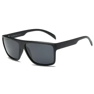 Men’s Classic Style Square Polarized Sunglasses Plastic Lightweight Eyewear UV Protection For Driving P1008-BK3-GY1