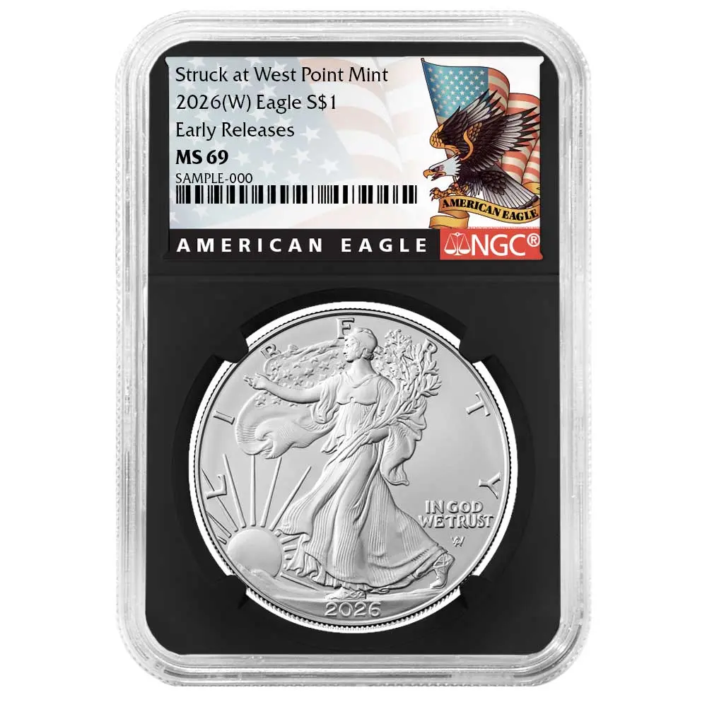 2026 (W) $1 American Silver Eagle NGC MS69 ER Black Label Retro Core