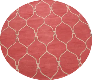 Trellis Round Rug 8x8 - Elegant Pink with White Geometric Design for Modern Interiors