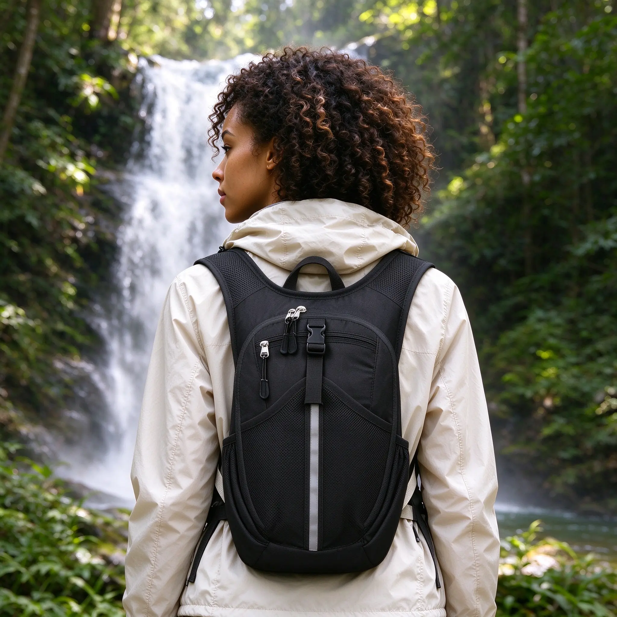 Hiking Backpack 10L/15L - Lightweight Packable Foldable Backpack for Travel Camping Outdoor Commute, Compact Rucksack for Women Men(Black) tall bike