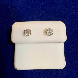 14kt Solid Yellow Gold 1ct Real Lab Diamond Earrings - Elegant & Durable