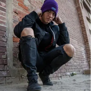 StayLoco Purple/ Teal Cuffed Beanie​