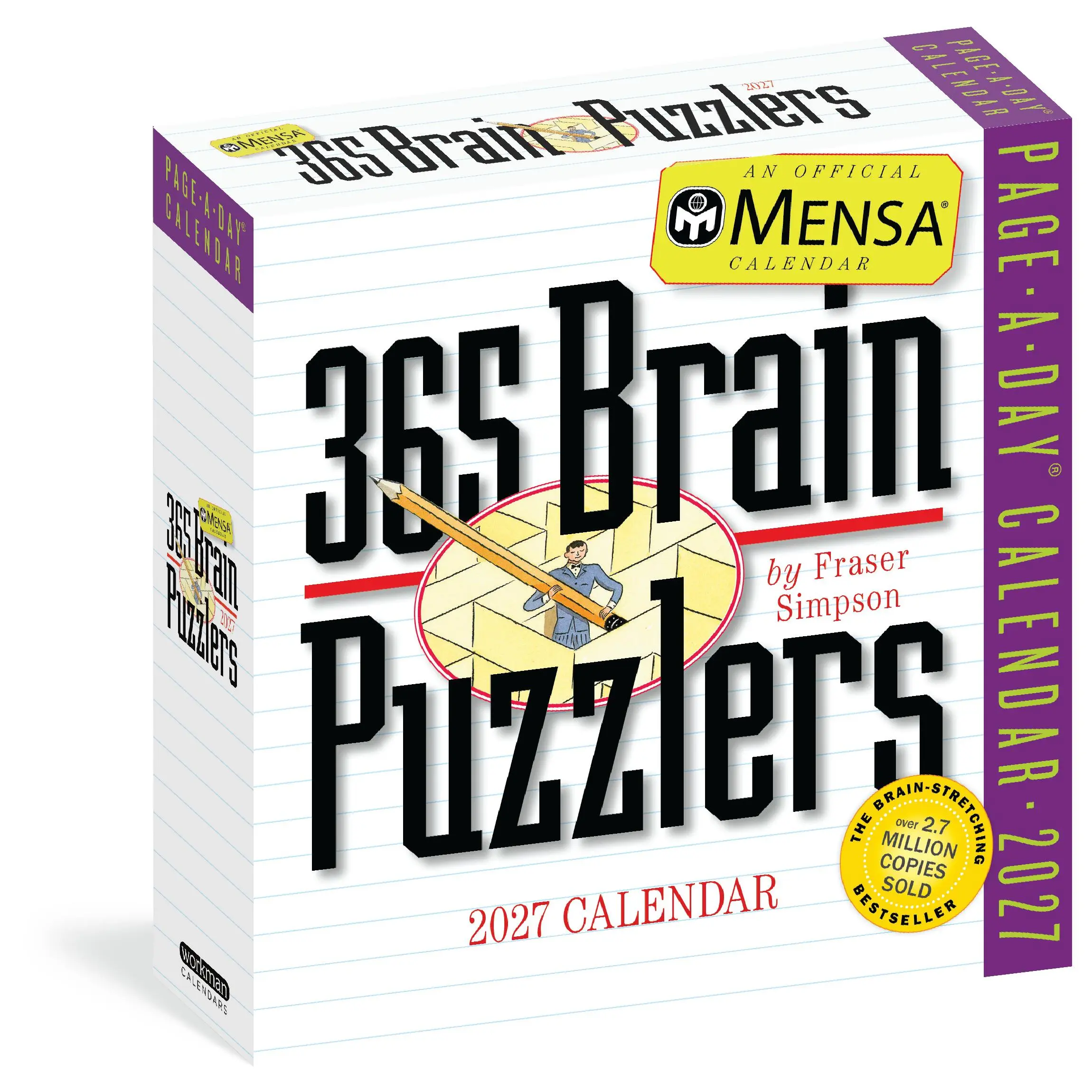 Mensa® 365 Brain Puzzlers Page-A-Day® Calendar 2027 by Fraser Simpson, Workman Calendars