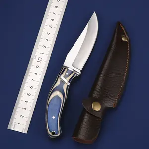 Colored wooden handle stainless steel multi-functional small knife - sharp for deboning and cutting meat, portable EDC for outdoor camping and kitchen use, with protectiveath