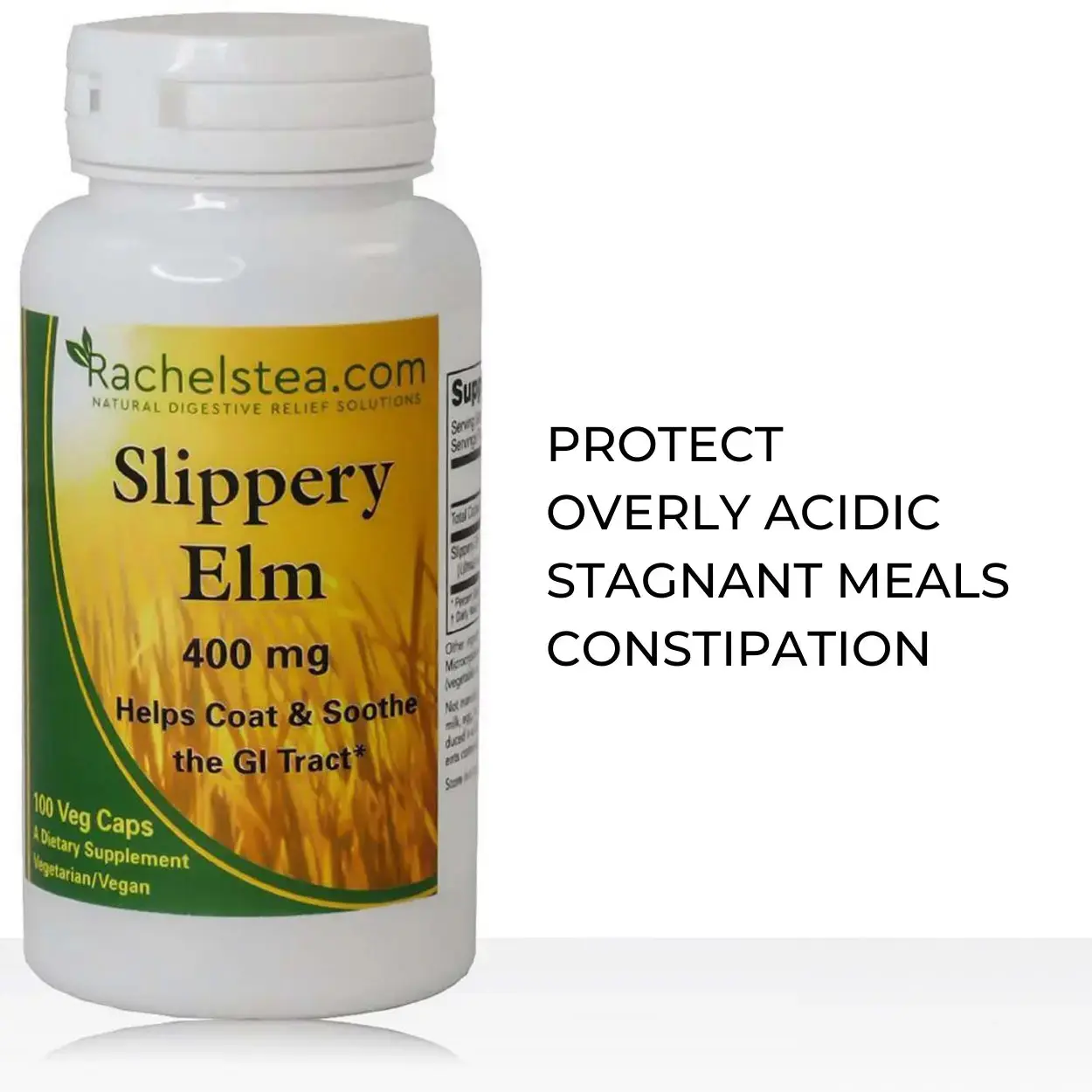 Slippery Elm Capsules for Acidic Digestion Relief