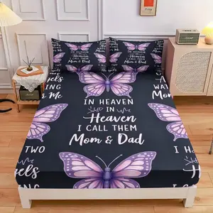 3-Piece Comfortable Angel Guard Love And Longing Bed Hat Set, High-Definition Digital Printing, Soft And Breathable, 100% Polyester Fiber, Perfect Gift For All Seasons, Suitable For Family And Friends. Clearance Sale