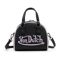 Von Dutch Black and Pink Two-Tone Bowling Bag