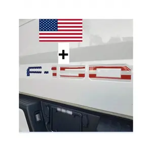 American Flag Reflective Letters Compatible With F-150 Logo Tailgate Insert 3D Raised Tailgate Decal Letters - Waterproof And High Temperature Resistant - Durable And Secure Fit -Black With Red Outline