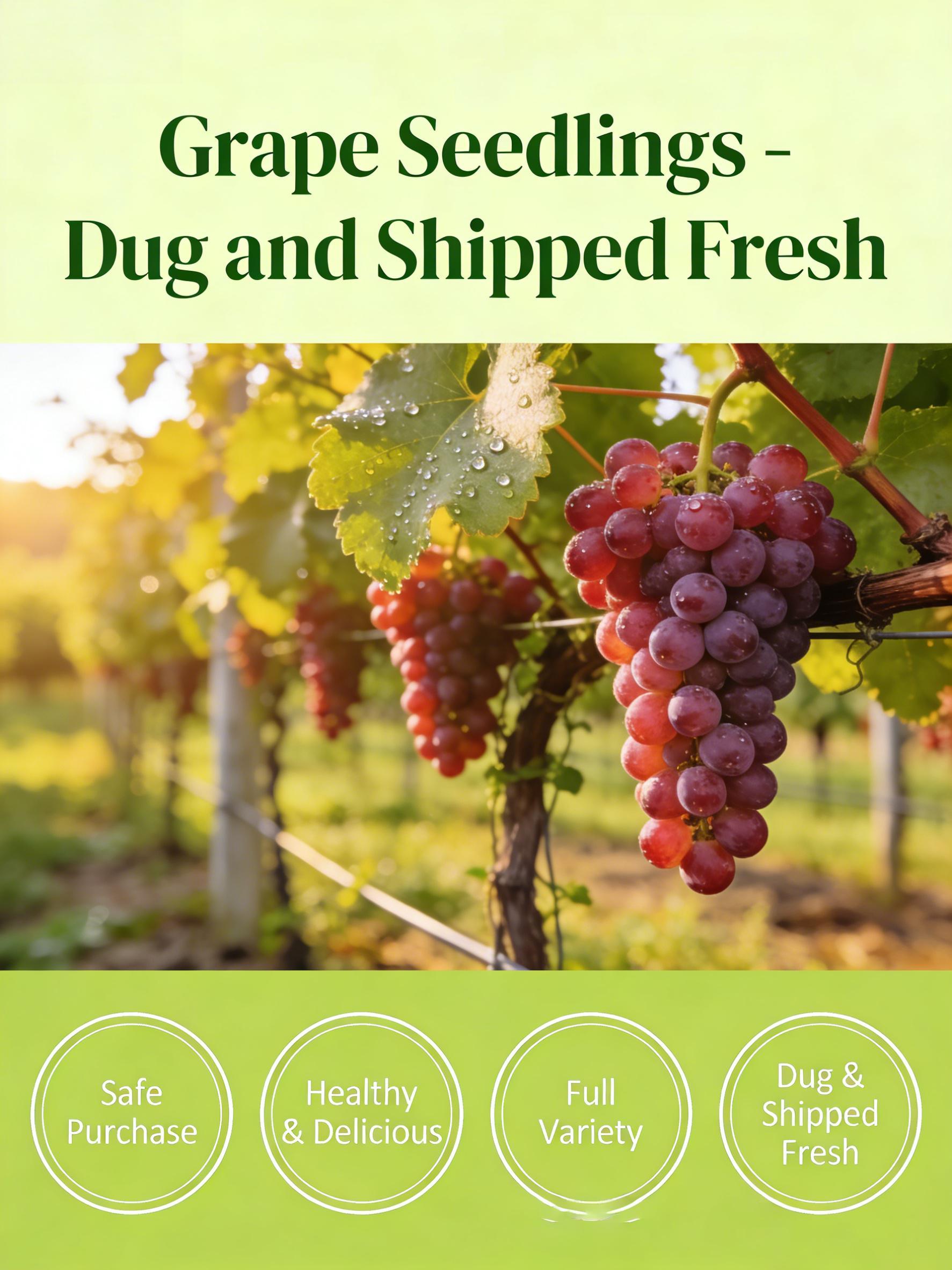 Backyard Gardening Grape Vine Plant Starter, Easy Garden Fruit Plant for Outdoor Growing