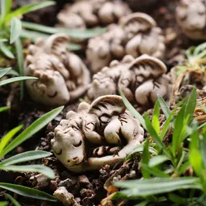 20 Cute Mini Resin Decorative Stones, Sleeping Dragon Shape Garden Stepping Stones, Outdoor Decoration for Gardens Lawns Walkways