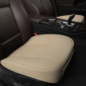 EDEALYN 1 Piece Luxury Faux Leather Car Seat Protector, Front Bottom Single Seat Cushion with Universal Size, Compatible with 90% of Automotive Vehicle Interiors, Seat Cushions