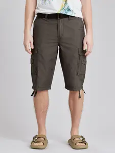 Cordova Men's Cargo Messenger Shorts – Below-the-Knee Utility Shorts with Belt & Multi-Pocket Design