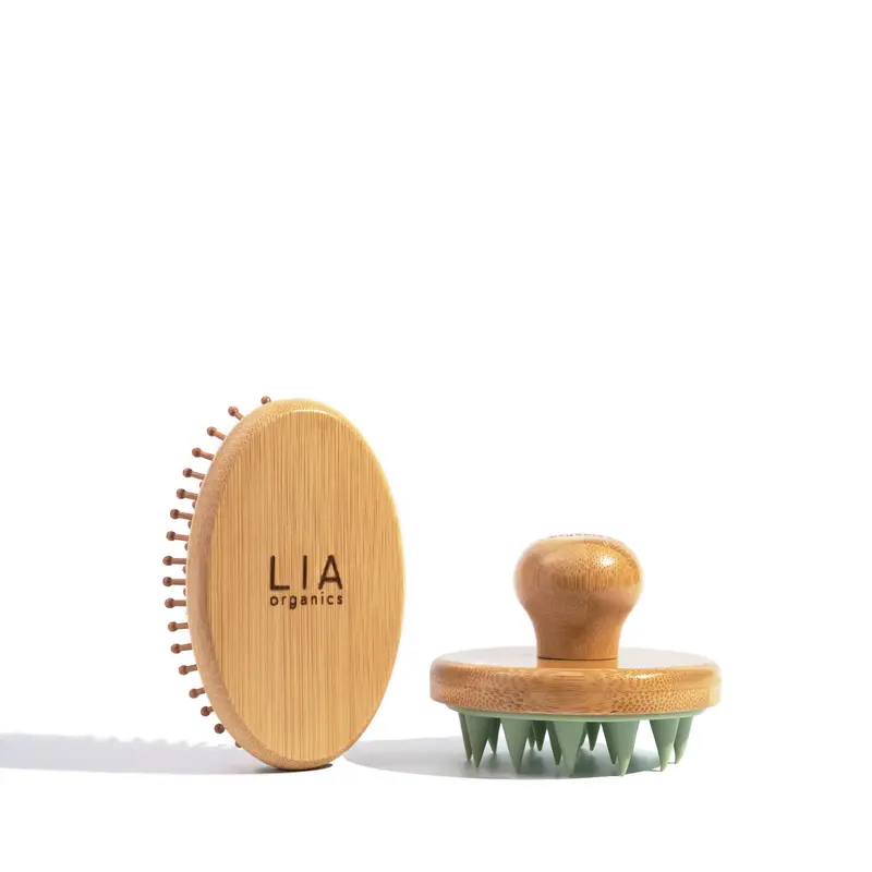 Bamboo Scalp Brush and Massager for Hair Oiling