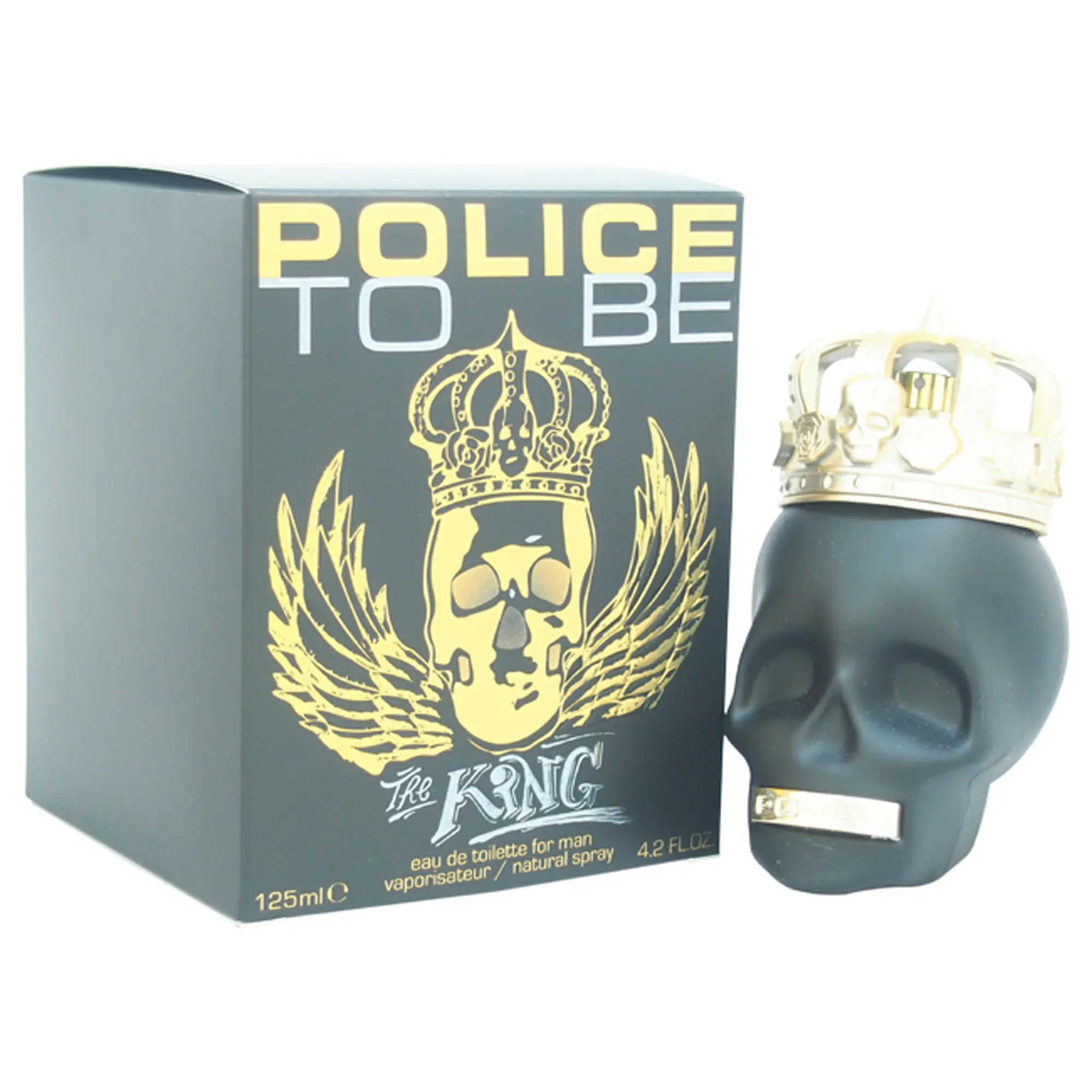 Police To Be The King Men's Eau De Toilette Spray - Light, Long-Lasting Royal Fragrance with Cardamom, Sandalwood Notes - Ultra-Fresh 4.2 Oz Elixir Bottle Cologne