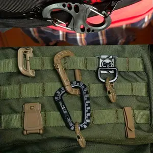 10pcs/set Small Tactical Backpack Lightweight Double Headed S Hook, Outdoor Lightweight Hook, Mountaineering Backpack Hanging Buckle Keychain, Camping Hook, Home Storage Hook
