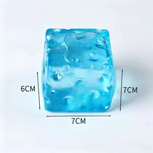Transparent Ice Cube Squishy Toy - Slow Rebound Maltose Squeeze Stress Ball, Clear Cube Decompression Toy for All Ages