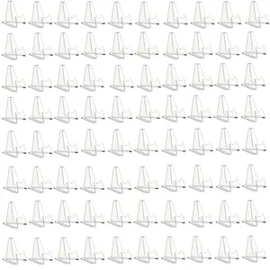 80Pcs/Set Mini Card Display Stand,2.12 inch Acrylic Picture Holder Stands for Challenge Coin,Graded,Sports,Trading,PSA,Baseball Card,Halloween Christmas Party Gifts,DIY Hand Tools Kits