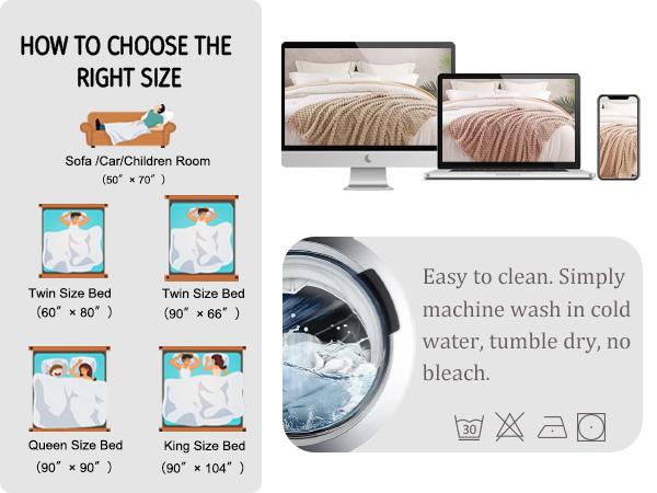 Exclusivo Mezcla Soft Fleece Throw decor  Blanket, Stylish Jacquard Throw Blanket for Couch or Bed, Fuzzy Cozy Lightweight for All Season