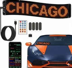 Chicago Football LED Car Sign - Custom Programmable Scrolling Display for Windshield - Bluetooth App Control Text & Animation - Personalized Chicago Fan Gear for Trucks, SUVs & Game Day Decor