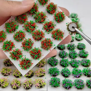 20pcs Model Flower Cluster Sand Table Making Scene Landscape Miniature Materials DIY Building Simulation Grass Clusters Static Flowers Artificial Plants