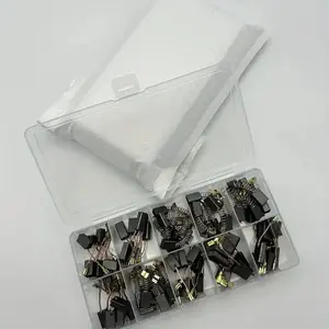 60-Piece Professional Electric Motor Carbon Brush Set - 15 Different Sizes, Heavy-Duty Metal Replacement Parts for Drill Presses, Table Saws - Durable Tool Maintenance Kit