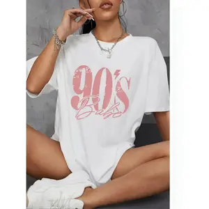 Women's Letter & Figure Print Drop Shoulder Tee, Casual Half Sleeve Round Neck Knitted T-shirt for Summer, Graphic Tees, Women's Top for Daily Wear, Summer Vacation Tops, Going Out Tops, Women's Clothing