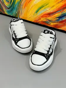 Women's PU Leather Patchwork Low-Top Sneakers, Casual All-Season Shoes, Medium Width, Rubber Sole, Versatile Fashion Footwear